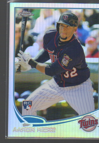 AARON HICKS 2013 TOPPS CHROME REFRACTOR ROOKIE CARD #179