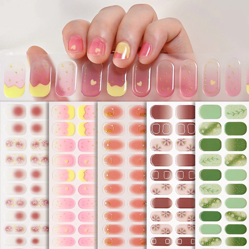 UV-Nagelfolie selbstklebende Halbgehärtete Gel-Nagelaufkleber Nail Wraps ↲ - Bild 2 von 4