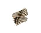 Vintage Sterling Silver Signed Beau Modernist Mid Century Bypass Statement Ring