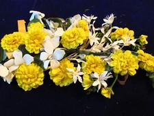 Vintage Millinery Flower Collection Yellow White 1 1/2-2 1/2" German H4413
