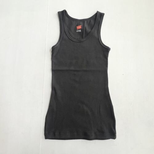 NEW Hanes (Pack of 3) Little Girls SIZE X-Small (4-5) Black Long Tank Top - Picture 3 of 8