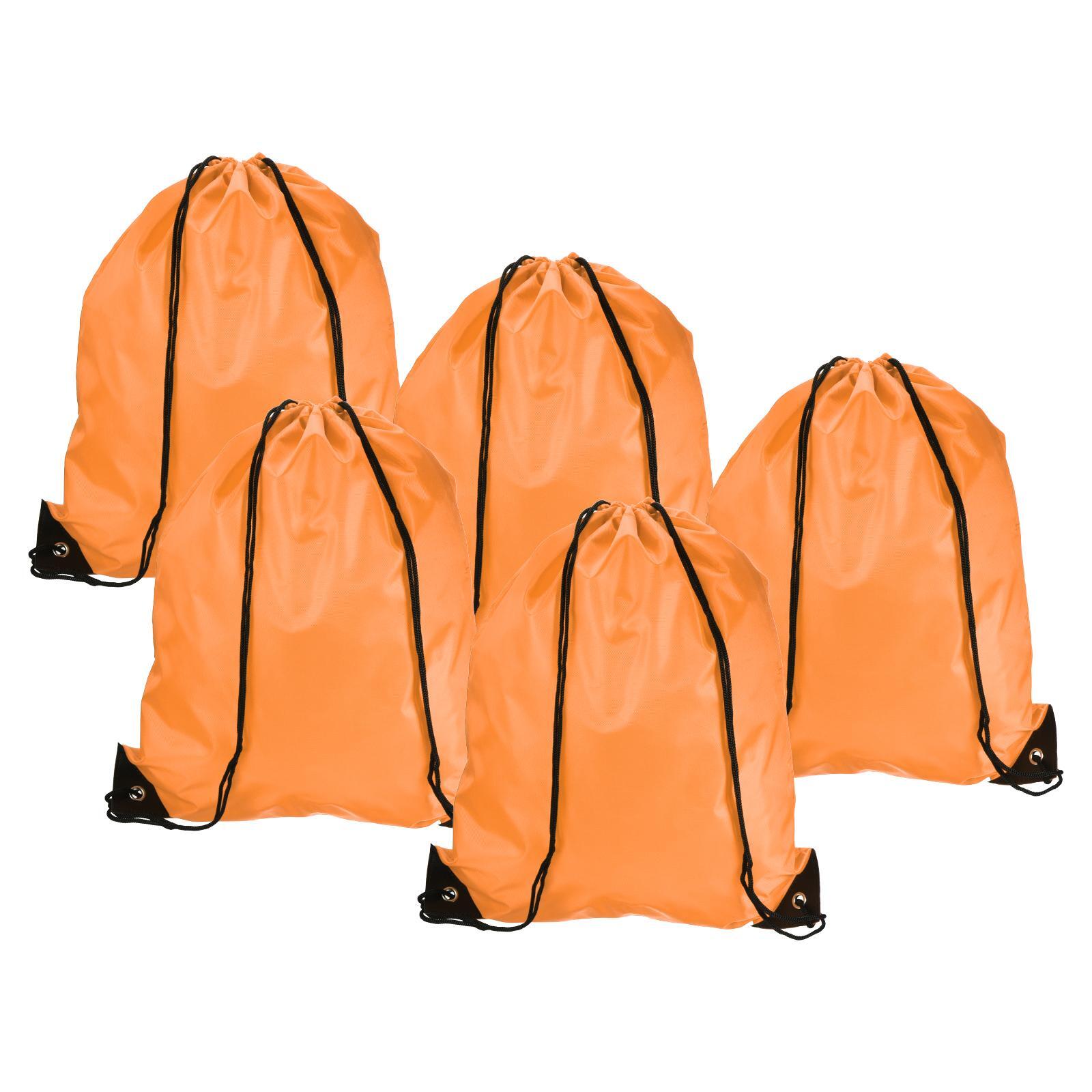 42x34cm Nylon Cordón Bolsa, 10pzs Cincha Mochila Saco para Deportes, Luz Naranja