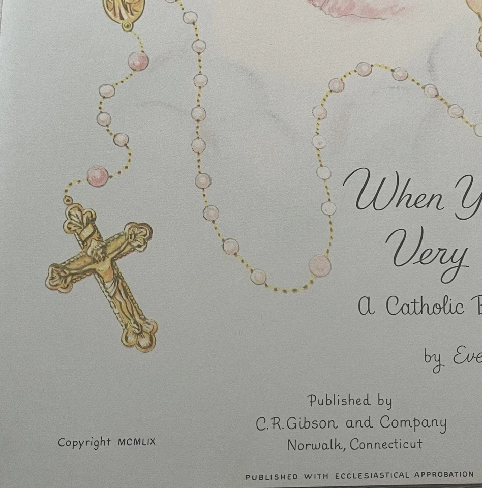 Libro de recuerdos de bebé vintage CR Gibson cuando eras pequeño católico unisex 1959 Foto 4 de 4