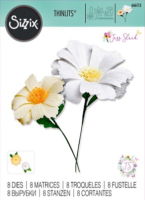 New Retired Sizzix Thinlits 8 pc Daisy Flower Mix #666113 Retail $24.99 J. Slack
