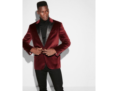 Mens Maroon Velvet Blazer Made To 
