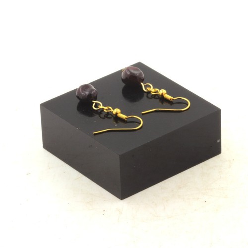 Orecchino Di Granato Rosso Naturale, Gioielli Fatti A Mano - Foto 7