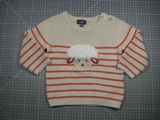 Sergent Major Baby Pullover Gr. 80 Beige Orange Schaf Knopfleiste GUTER ZUSTAND