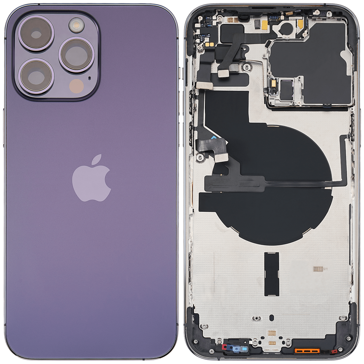 Apple iPhone 14 Pro パープル ハウジングのみ iPhone 14 Pro Max (All Colors) Housing W/ Small Part OEM (ESIM and