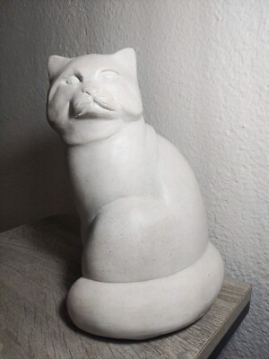 Austin Production 1985 David Fisher Cat Sculpture Signed 10 Inch