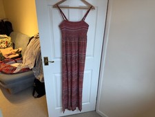 FAT FACE RED SUN DRESS STRAPPY UK 12 MEDIUM VISCOSE SUMMER