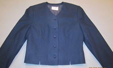 Vintage Pendleton navy blue 100 virgin wool cropped blazer, ladies' 10 Petite