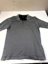 Cutter & Buck Signature Collection Polo Shirt Men Medium Black White Golf Collar