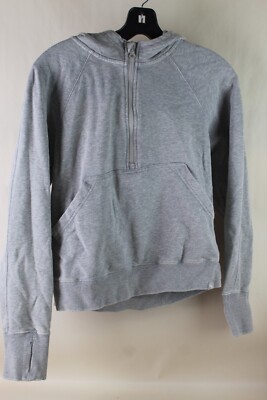 Joy Lab Women's French Terry 1/2 Zip Hooded Pullover Sweatshirt Gray XS