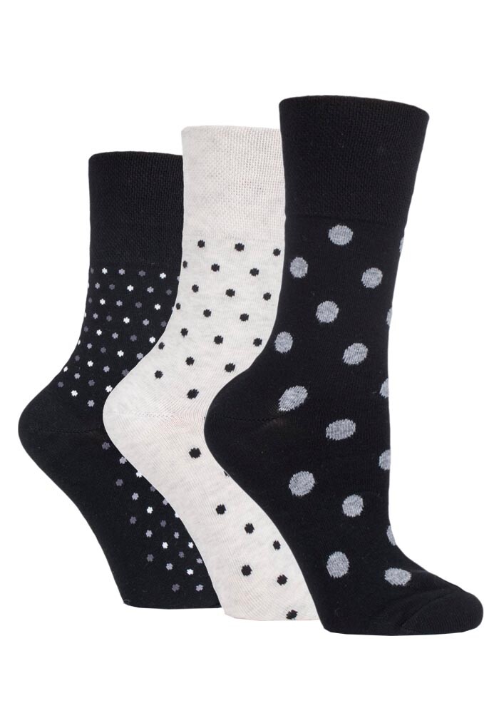 3 PAIRS LADIES OR MENS LOOSE TOP COTTON SOCKS FOR SWOLLEN ANKLES