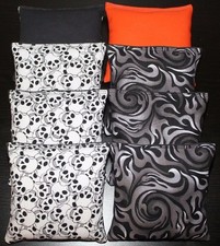 FLAMES SKULLS Cornhole Bean Bags 8 ACA Regulation Harley Orange Black Bags