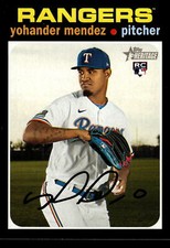 2020 Topps Heritage - #650 Yohander Mendez RC - Texas Rangers