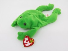 Ty Beanie Baby LEGS Green Frog Rare Tag Errors Retired PVC Pellets 4-25-1993