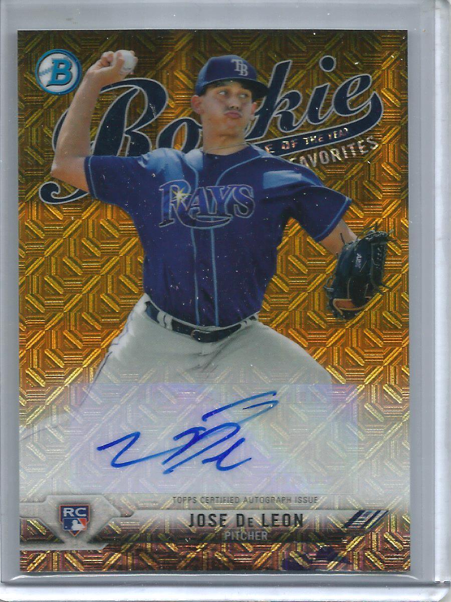 Jose De Leon 2017 Bowman Chrome ROY Favorites Gold Refractor 