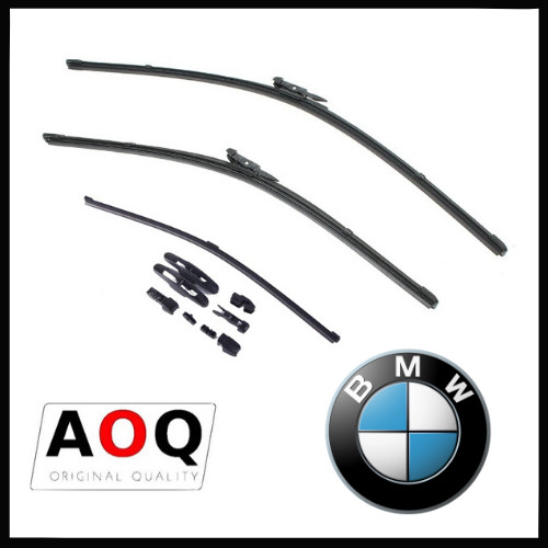KIT 3 SPAZZOLE TERGICRISTALLO BMW SERIE 1, 2, 3, 4, 6, 7 Ant+Post FLAT