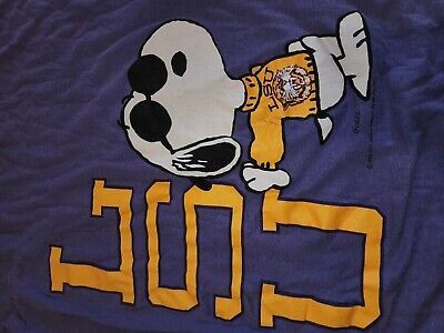 Vintage PEANUTS Snoopy T shirt Joe cool Artex LSU Tigers 1971 single  Stitched | eBay