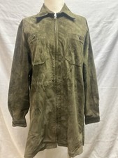 Lauren Ralph Lauren Men Medium Vintage Suede Leather Shirt Jacket Green