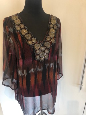 George At Asda  Ladies Tunic~Top~Blouse~Sheer~Size 16~New With Tag £18~Stunning!