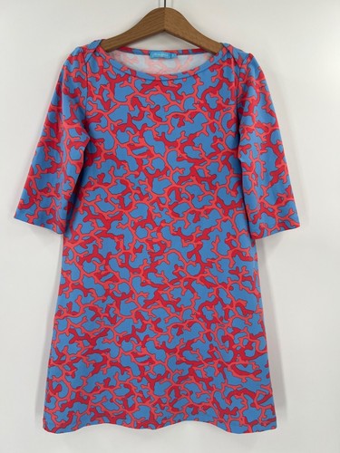 J.McLaughlin Girls Size 8 Red & Blue Abstract Print 3/4 Sleeve Dress - Picture 9 of 9