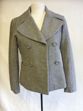 Ladies Coat - B.young, Size S, Grey, Cropped, 70% Wool, Lined - 1493