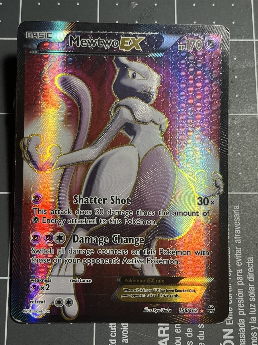 Pokmon Mewtwo-EX TCG Full Art Ultra Rare Holo Card Breakthrough 158/162 MP
