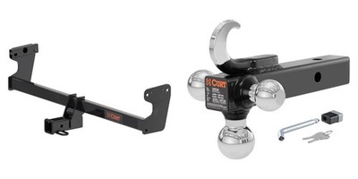 CURT Trailer Hitch 2in Receiver, Multi-Ball Mount w/ Hook & Hitch Lock Kit 13603