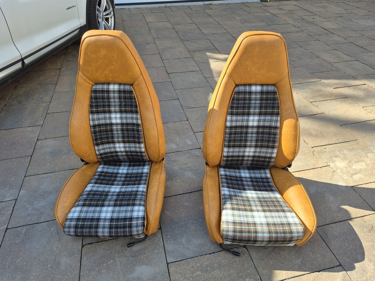 PORSCHE 911 944 TURBO UPHOLSTERY SEAT KIT SET TARTAN PLAID / OEM