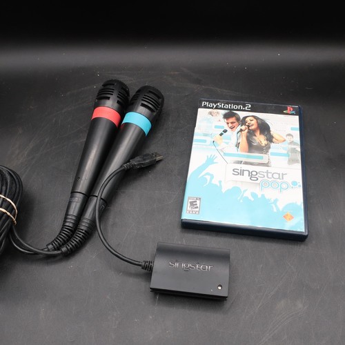 Sony Playstation 2 PS2 Singstar Bundle - 1 Game + 2 Microphones W/USB Dongle