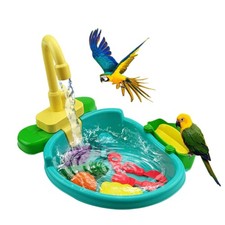 Pet Bath Tub for Bird Parrot,Parrot Automatic Bathtub with Faucet Bird Shower...