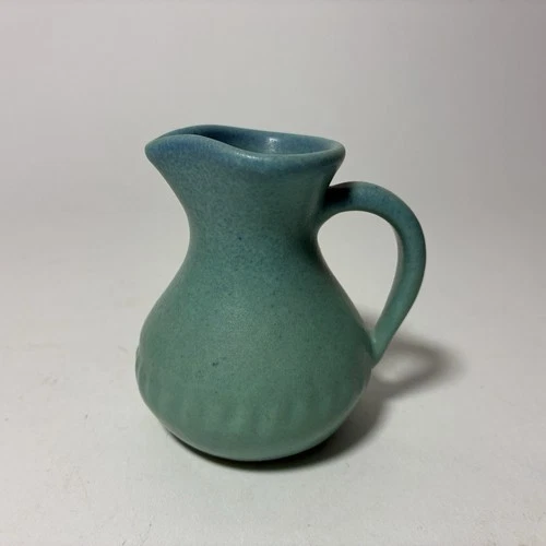 Van Briggle Pottery - Ming Blue Pitcher Original - Signed Fred Wills 2.5"