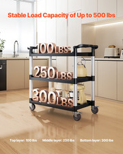 Utility Cart, 500 lbs Load Capacity, Kitchen
