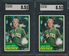 1981 TOPPS BASKETBALL #4 LARRY BIRD SGC 8.5 NM-MT+ LOT OF 2 *2nd YEAR*
