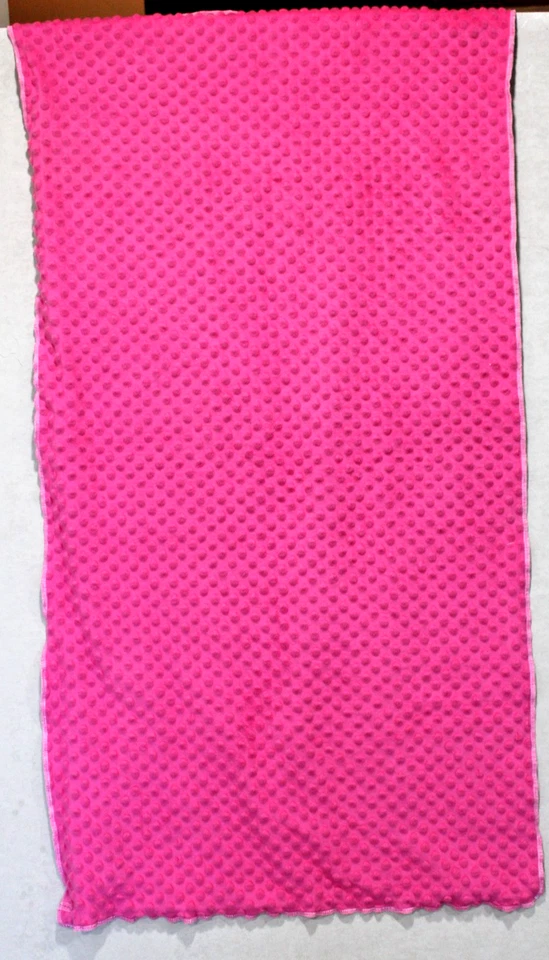 Ярко-розовый MINKY мягкий ямочки ткани одеяло 56 x 30 закончил края кроватки - Изображение 2 из 4