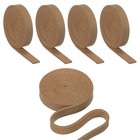 5 Pcs Lanière Cuir Plat 3/8", 40" Longueur Bande Cuir PU Marron Clair pour