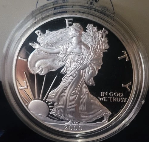 Silver American Eagle Proof | 1oz. 2000-P | w/ US Mint Display Case
