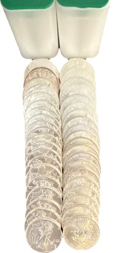 US Mint 40 (2 Rolls)American Silver Eagles  Lot 40 oz .999 Fine Silver Coins
