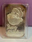 Vintage SILVER TOWNE 1 oz .999 Silver Bullion MERRY CHRISTMAS SANTA 1987