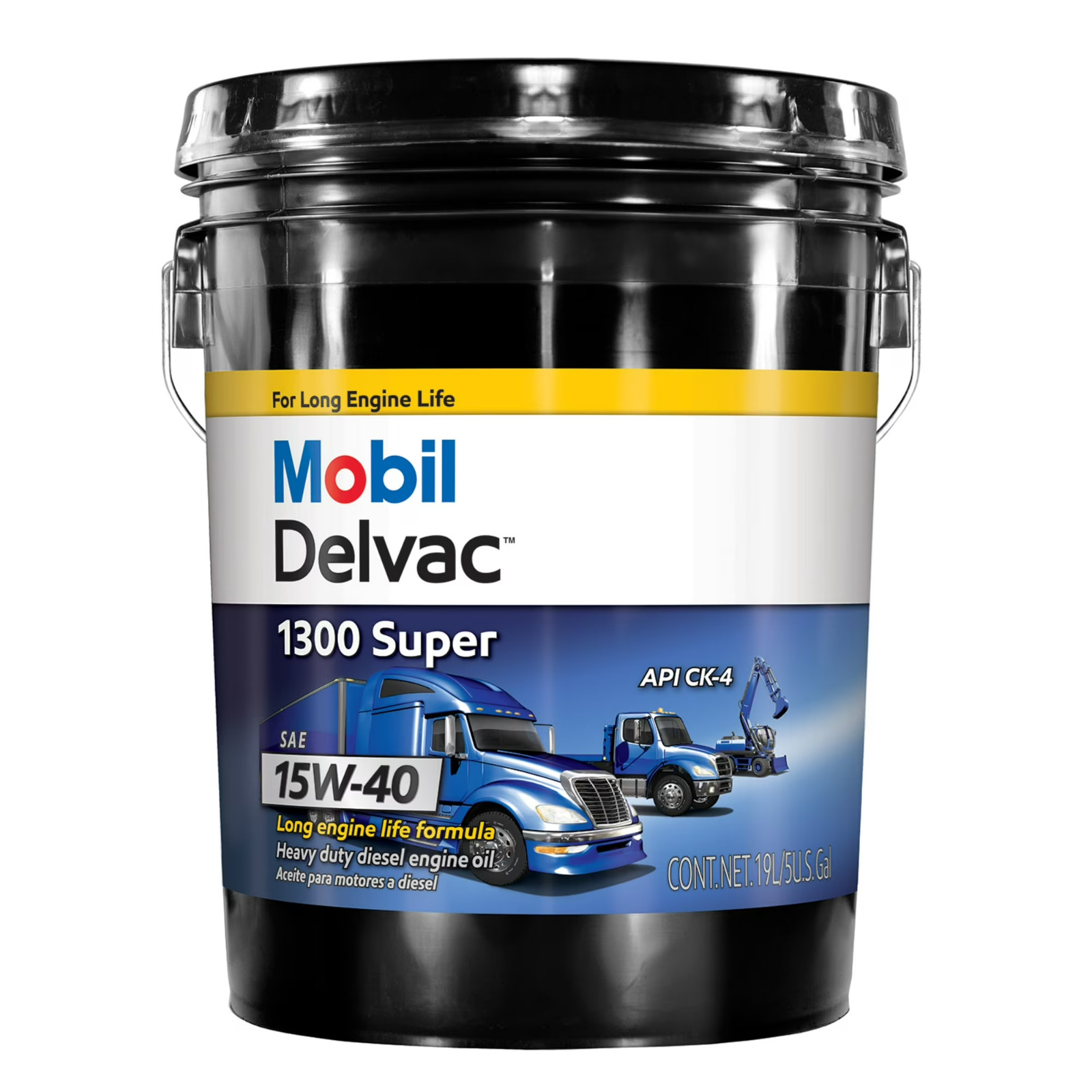 Mobil Delvac 1300 Super Heavy Duty Synthetic Blend Diesel Engine Oil 15W-40 5Gal