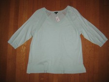 NEW Talbots Women s V Neck Pullover Knit Sweater Mint Green Plus Size 2X NWT