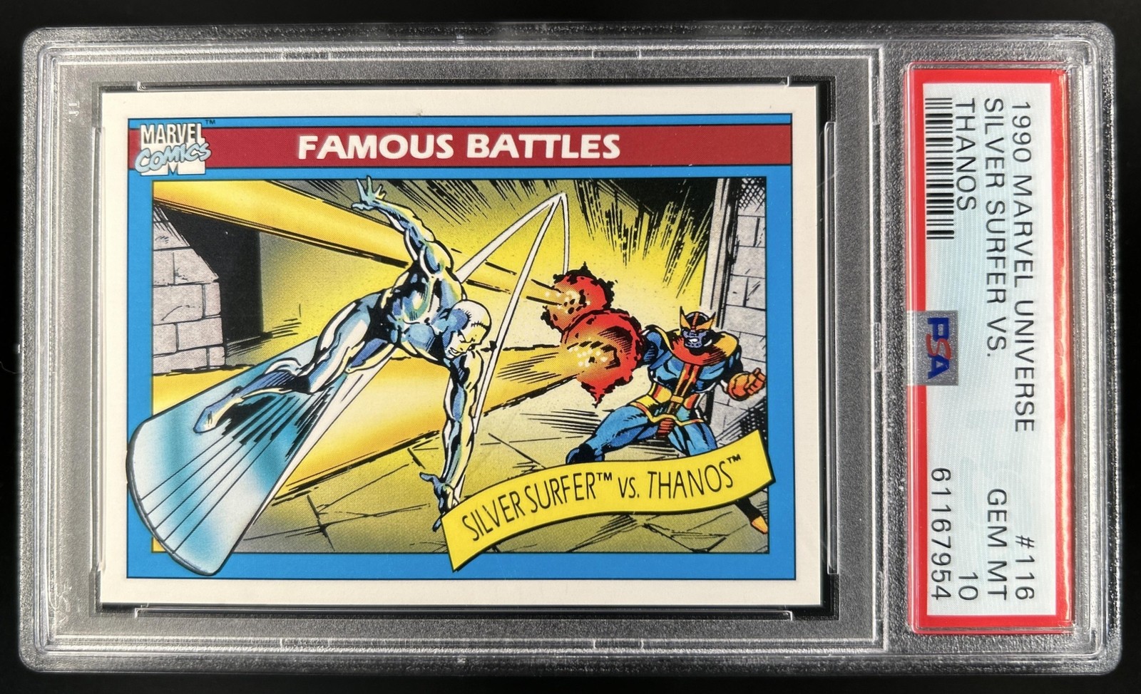 1990 Impel Marvel Universe Silver Surfer vs. Thanos #116 PSA 10 GEM MINT