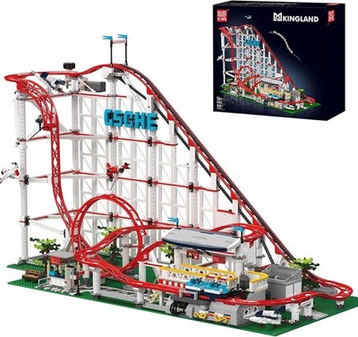 Mould King 11014 Motorized Amusement Park Loop Roller Coaster Building Blocks