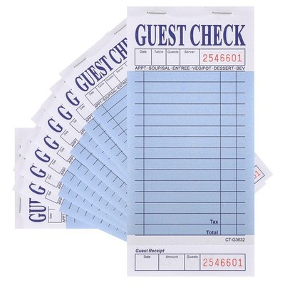 Guest Check Pads (10 Pack) Server Note Pads - 500 Total Guest Checks - 1 Part...