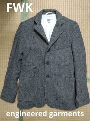 FWK Engineered Garments Gray Herringbone Blazer Tailored Jacket 3-button Size S