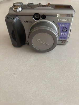 Canon PowerShot G3 Silver 4.0MP Digital Camera For Parts Or Repair (Powers On) 