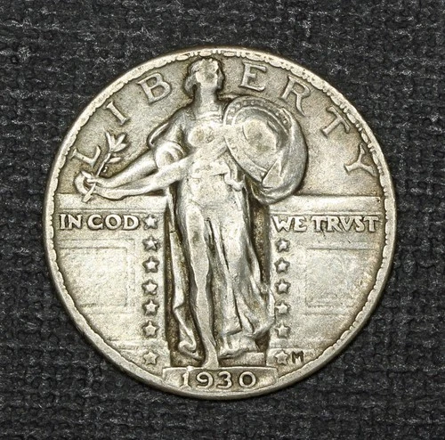 1930 P Standing Liberty Quarter SLQ 25c ... Very Fine / VF