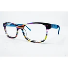 BCBGeneration Eyeglasses Womens Blue Stripe Multi Color Square Frames 50-16-135